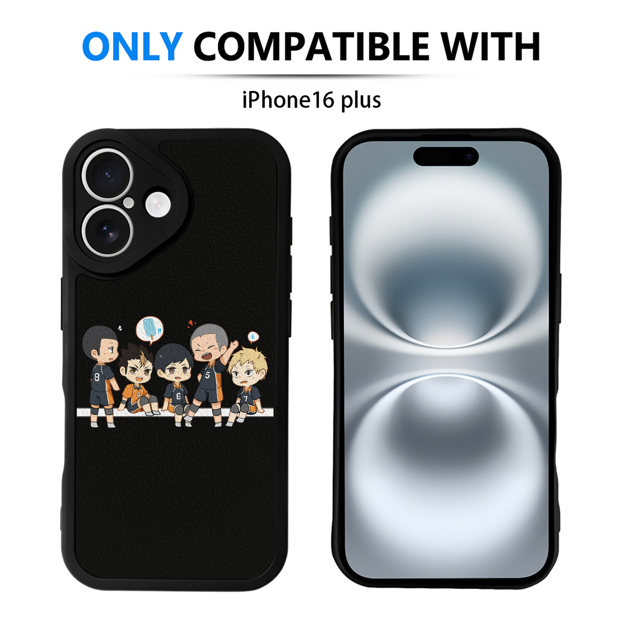 （画像用） ハイキュー!! Haikyu!! 【iPhone 16シリーズ対応】シリコンスマホケース（レザー調） 材質：シリコン